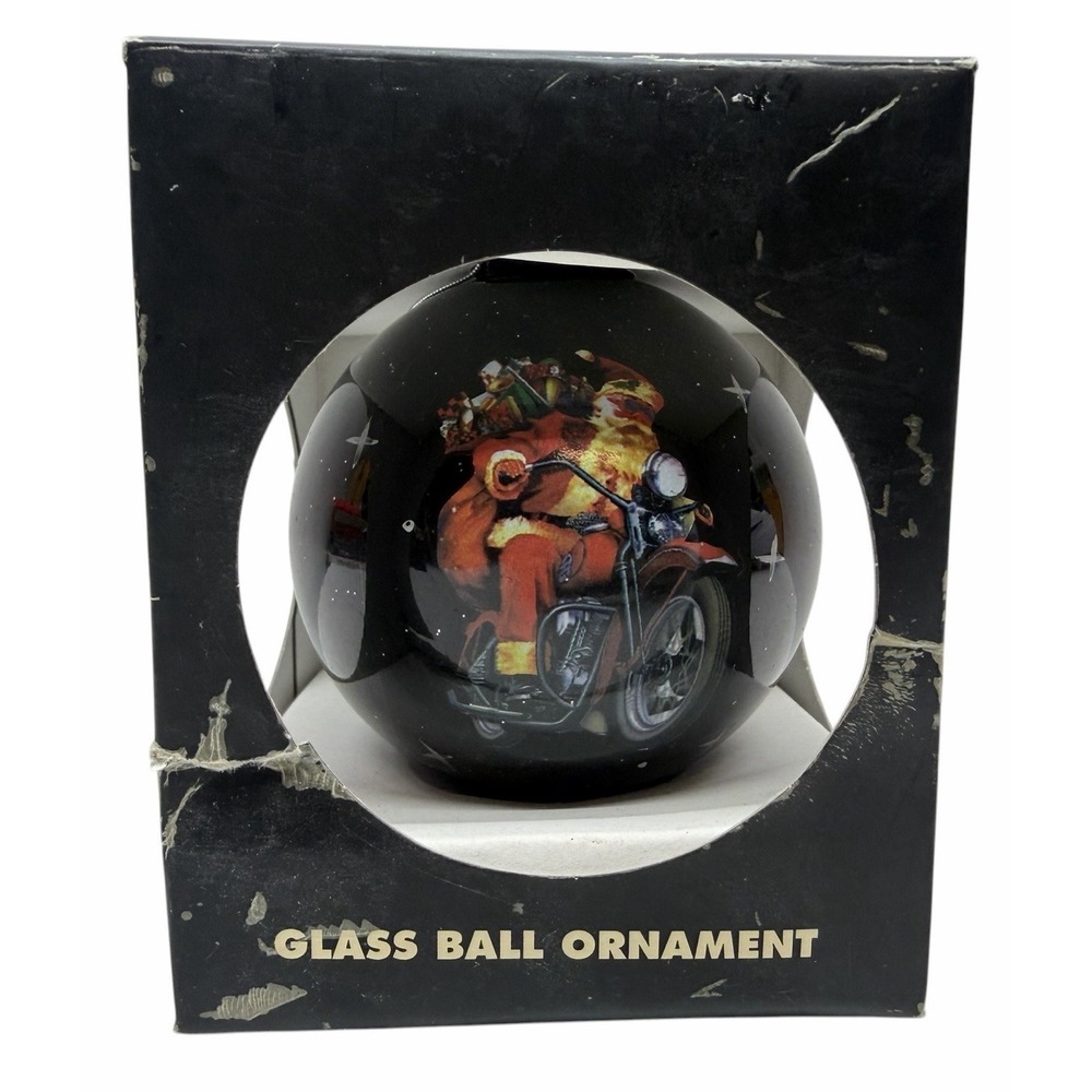Harley-Davidson 2005 Season's Greetings Glass Ball Ornament Motorcycle w/‎ Box